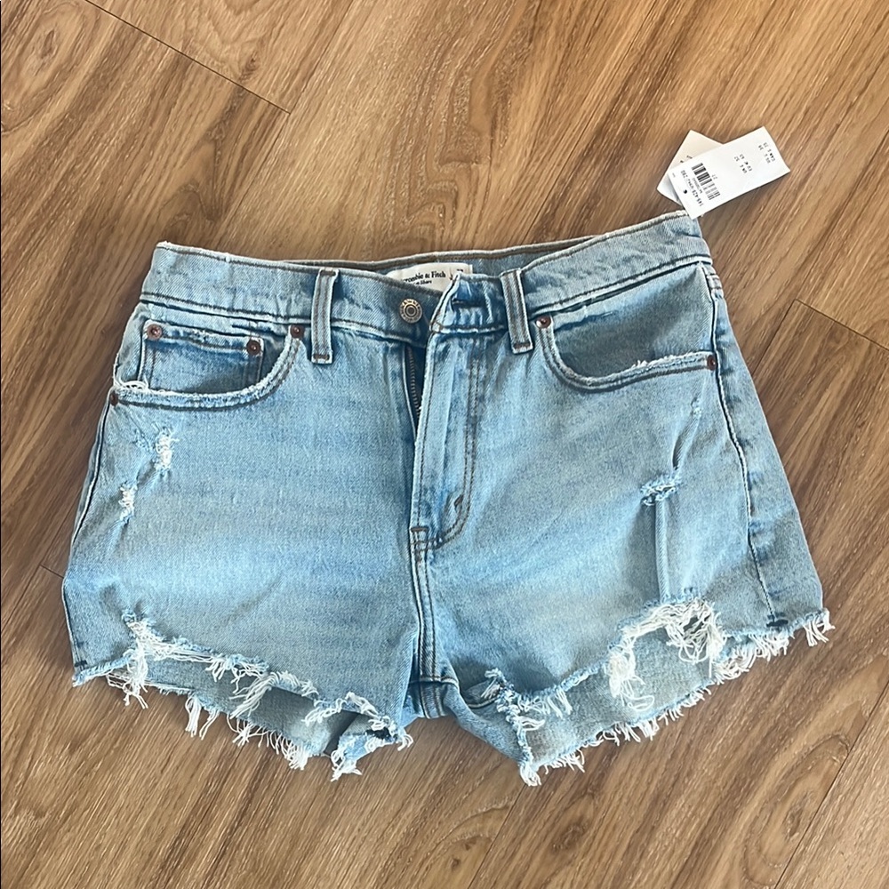 Abercrombie & Fitch Blue Jean Shorts Distressed Casual